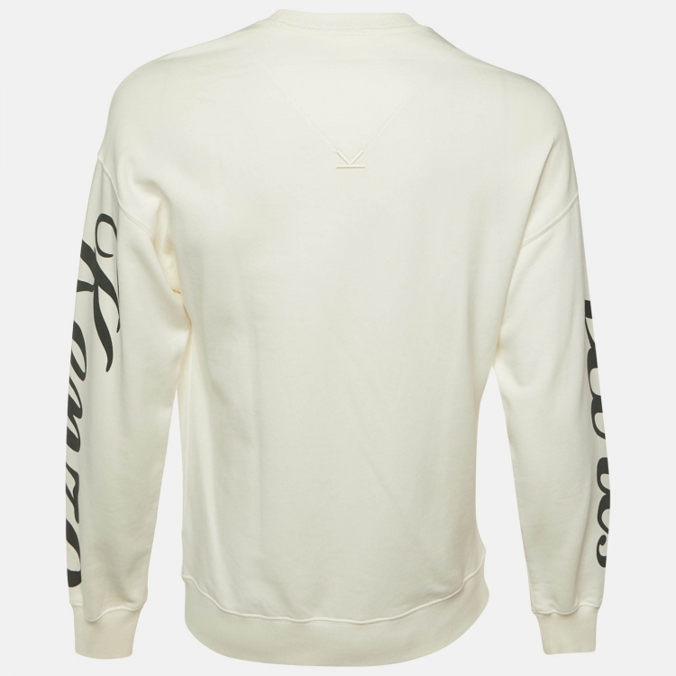 Pre Owned Kenzo Ivory Cotton Flying Tiger Embroidered Sweatshirt S 