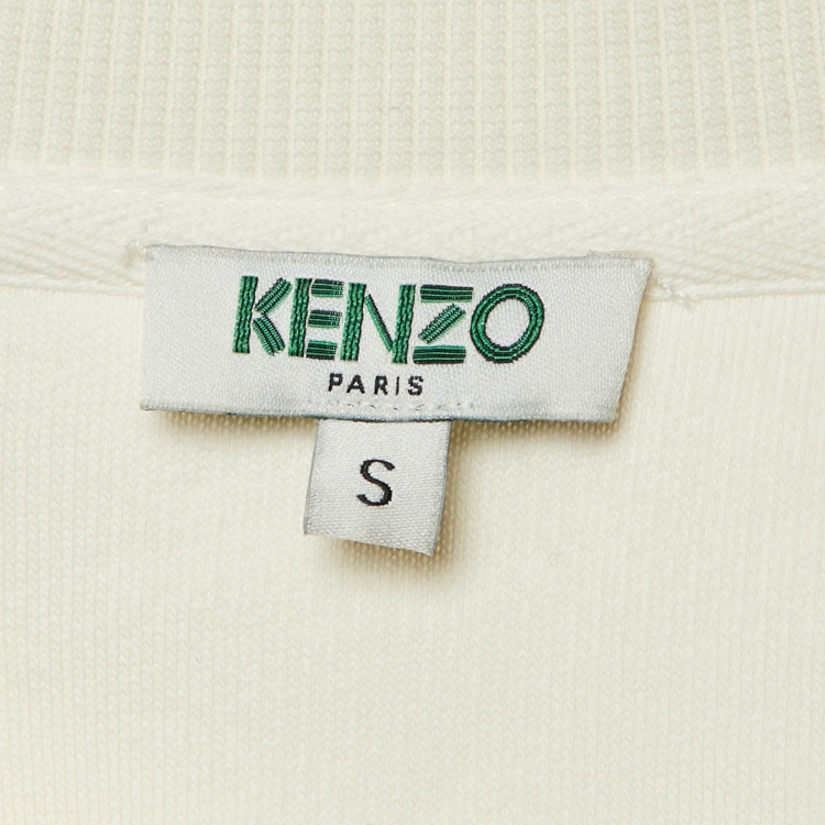 Pre Owned Kenzo Ivory Cotton Flying Tiger Embroidered Sweatshirt S 