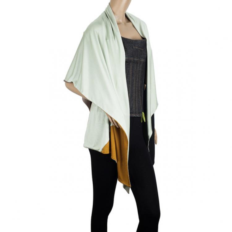 Pre Owned Kenzo Block Print Poncho Jacket