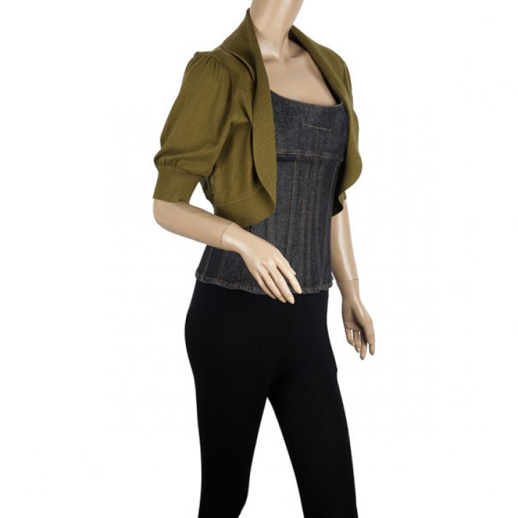 Pre Owned Kenzo Olive Green Bolero XL