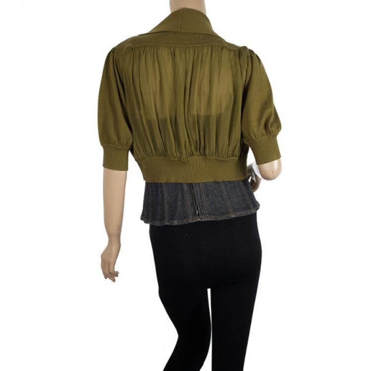 Pre Owned Kenzo Olive Green Bolero XL