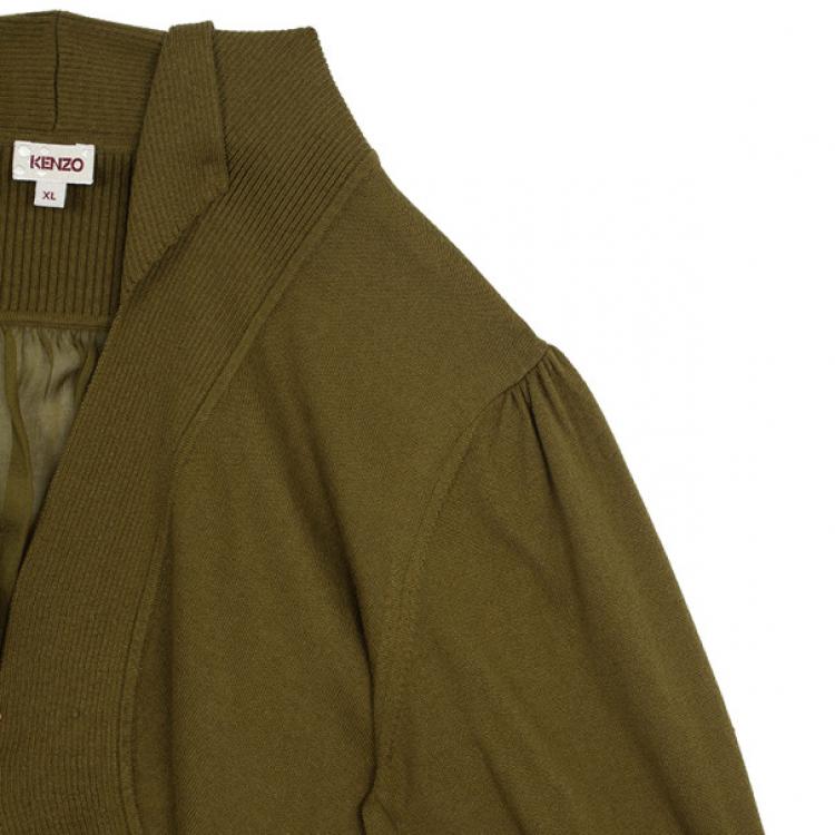 Pre Owned Kenzo Olive Green Bolero XL
