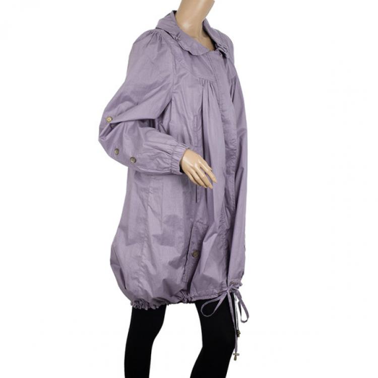 Pre Owned Kenzo Lilac Parka Style Trench Coat L