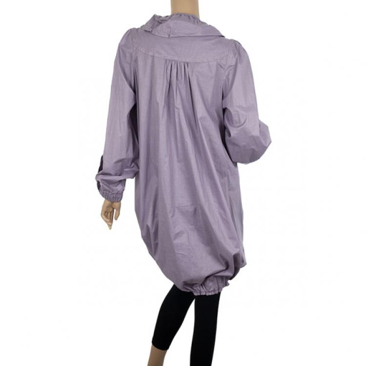 Pre Owned Kenzo Lilac Parka Style Trench Coat L