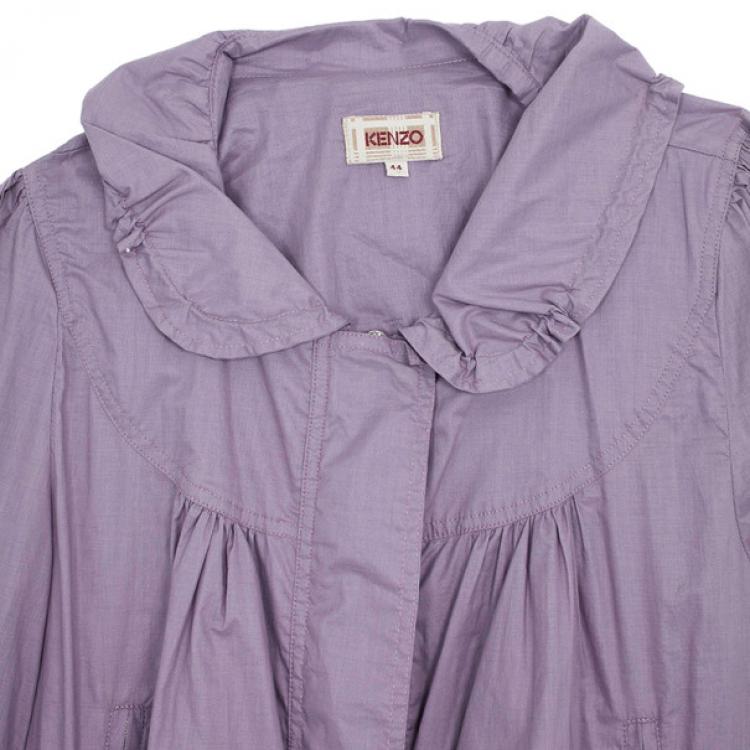 Pre Owned Kenzo Lilac Parka Style Trench Coat L