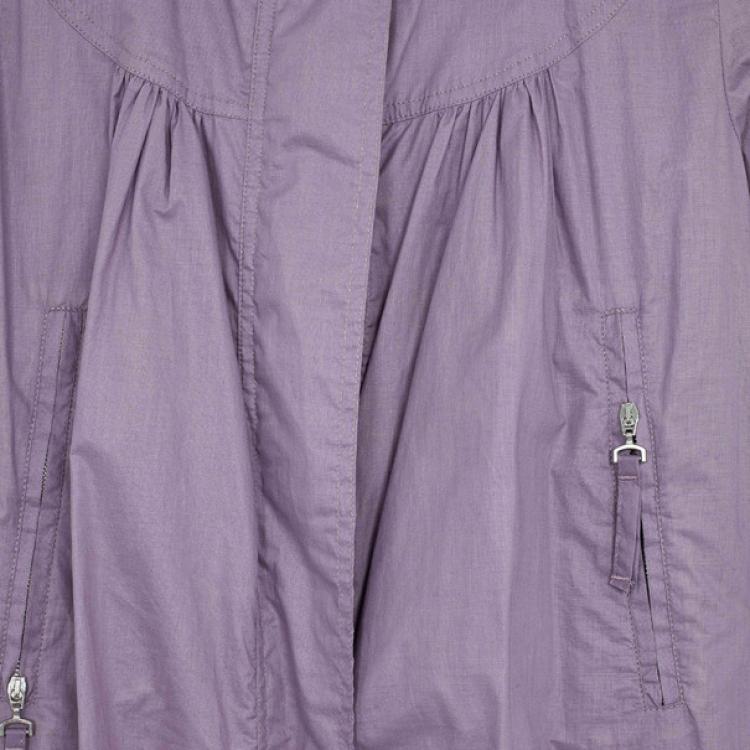 Pre Owned Kenzo Lilac Parka Style Trench Coat L
