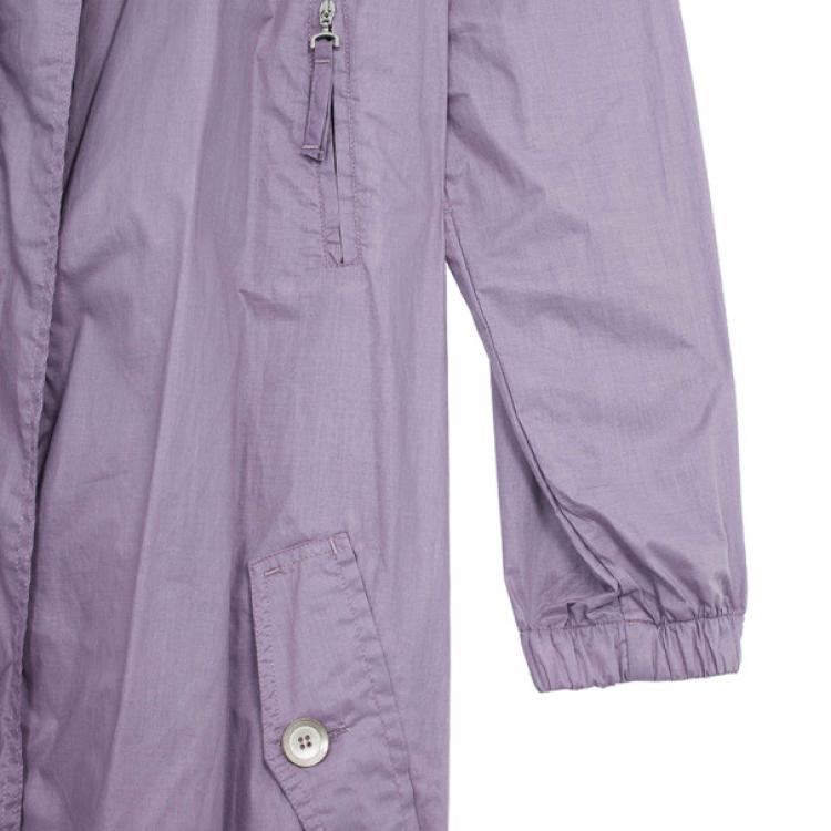 Pre Owned Kenzo Lilac Parka Style Trench Coat L
