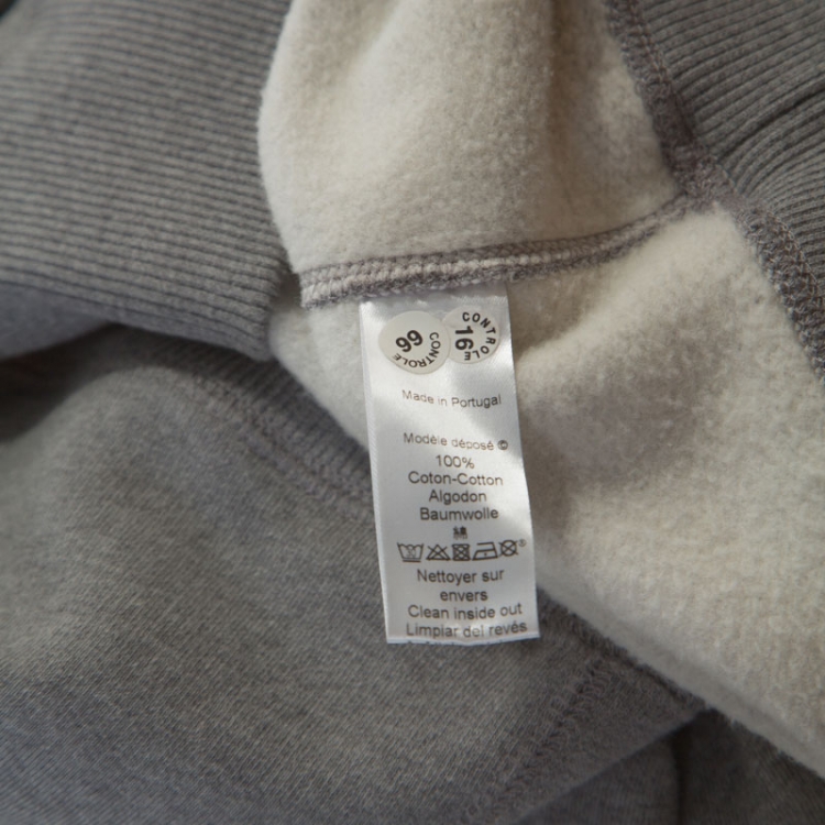 Pre Owned Kenzo Grey Cotton Eye Embroidered Sweatshirt L