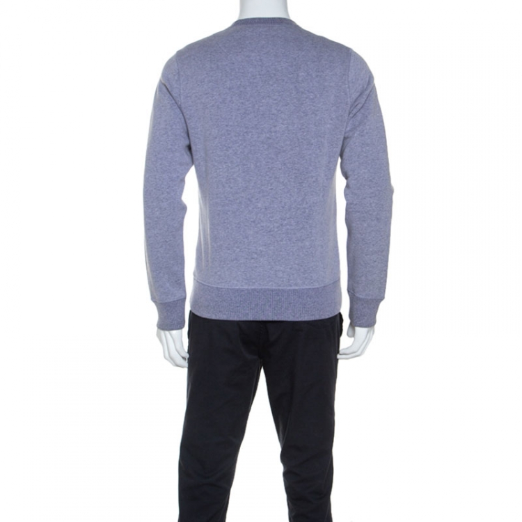 Pre Owned Kenzo Grey Jersey Abstract Fish Applique Sweatshirt M