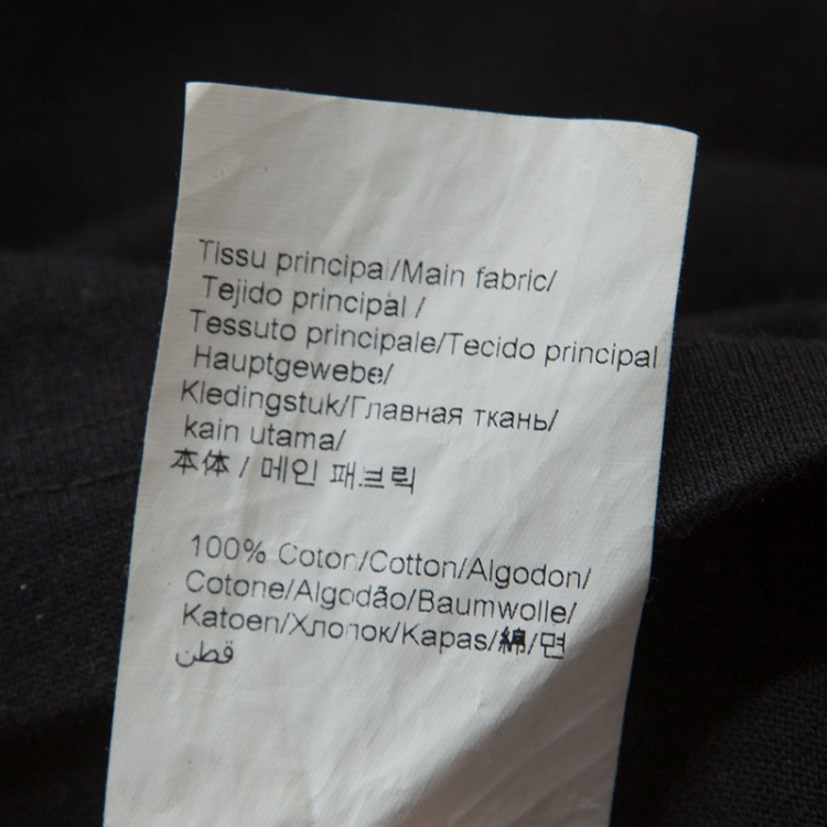 Pre Owned Kenzo Black Logo Printed Cotton Short Sleeve T-Shirt L