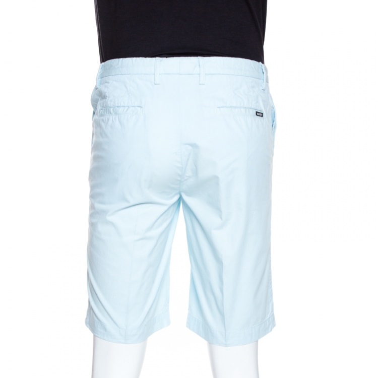 Pre Owned Kenzo Light Blue Cotton Collection Fit Bermuda Shorts S