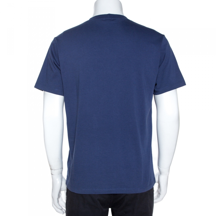 Pre Owned Kenzo Blue Cotton Tiger Motif Print T-Shirt XL