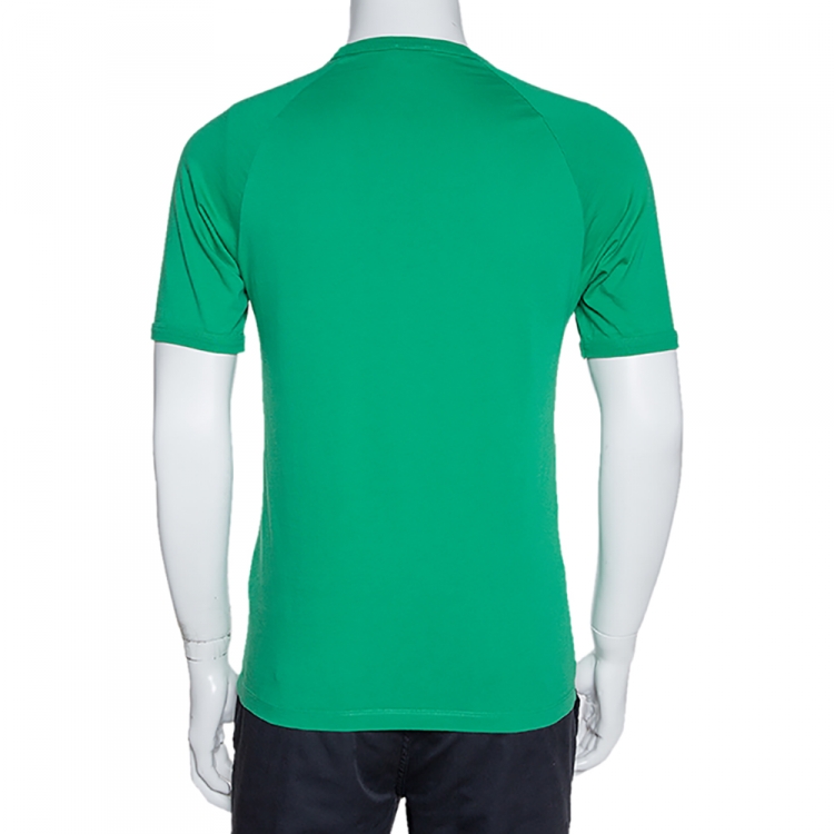 Pre Owned Kenzo Green Cotton Tiger Print Crew Neck T Shirt XS 