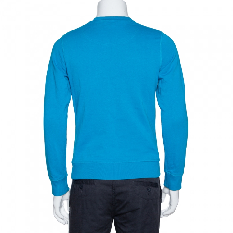 Pre Owned Kenzo Blue Tiger Embroidered Cotton Sweatshirt S