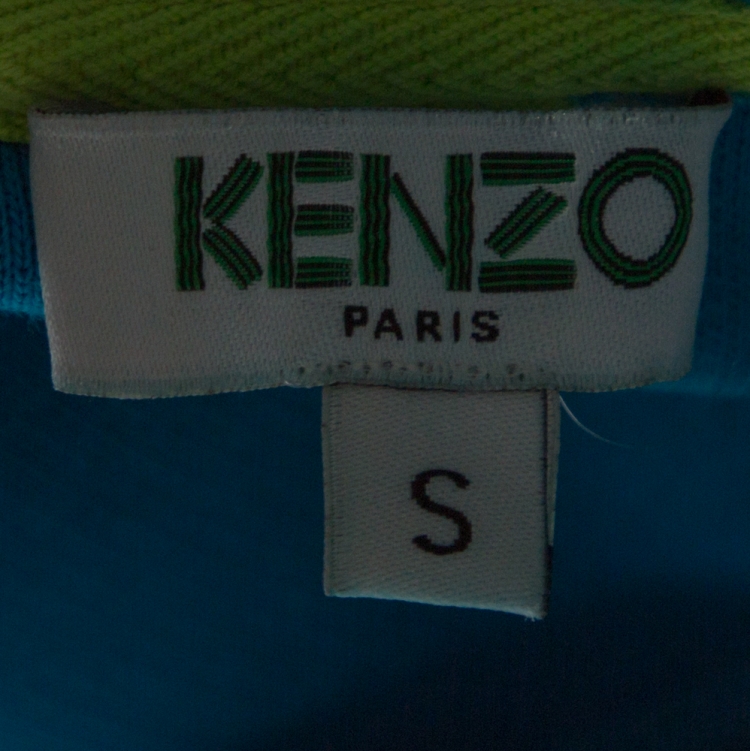 Pre Owned Kenzo Blue Tiger Embroidered Cotton Sweatshirt S