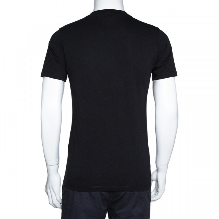 Pre Owned Kenzo Black Cotton Dragon Print Crew Neck T Shirt M 