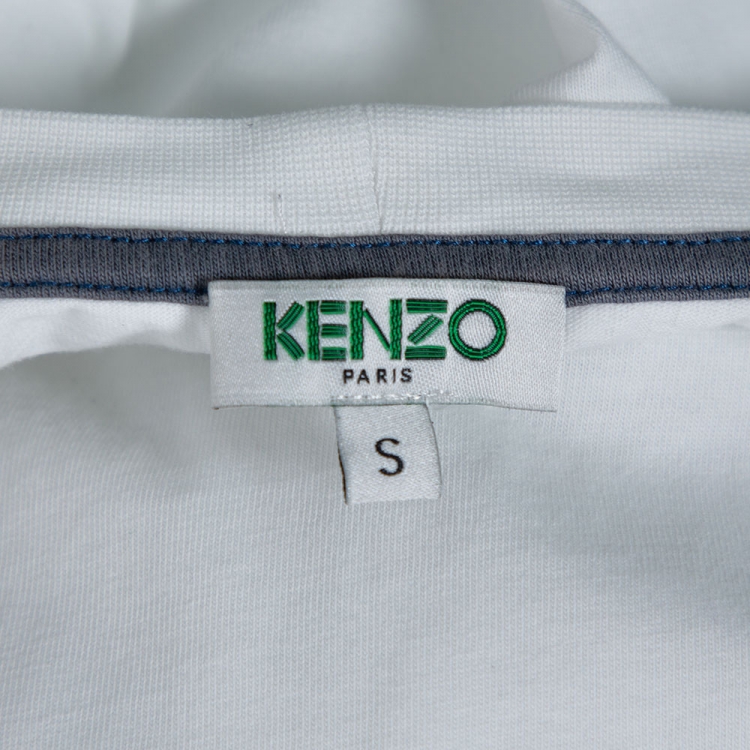 Pre Owned Kenzo White Cotton Jersey Tiger Print Crew Neck T-Shirt S