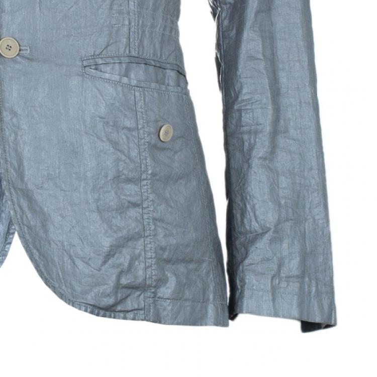 مملوكة مسبقًا Kenzo Men's Gray Metallic Casual Blazer M