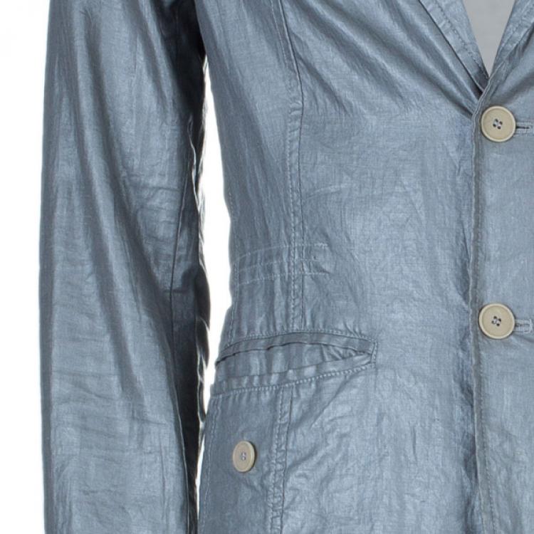 مملوكة مسبقًا Kenzo Men's Gray Metallic Casual Blazer M