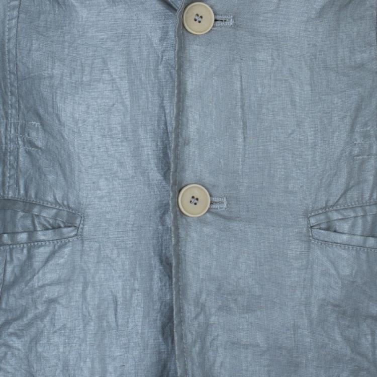 مملوكة مسبقًا Kenzo Men's Gray Metallic Casual Blazer M