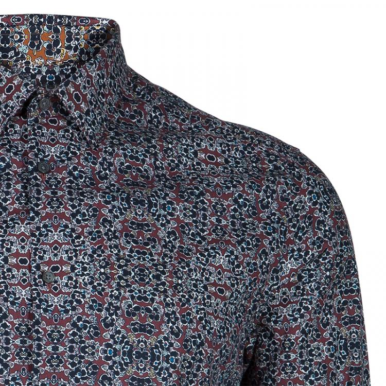 Pre Owned Kenzo Men's Floral Print Shirt M