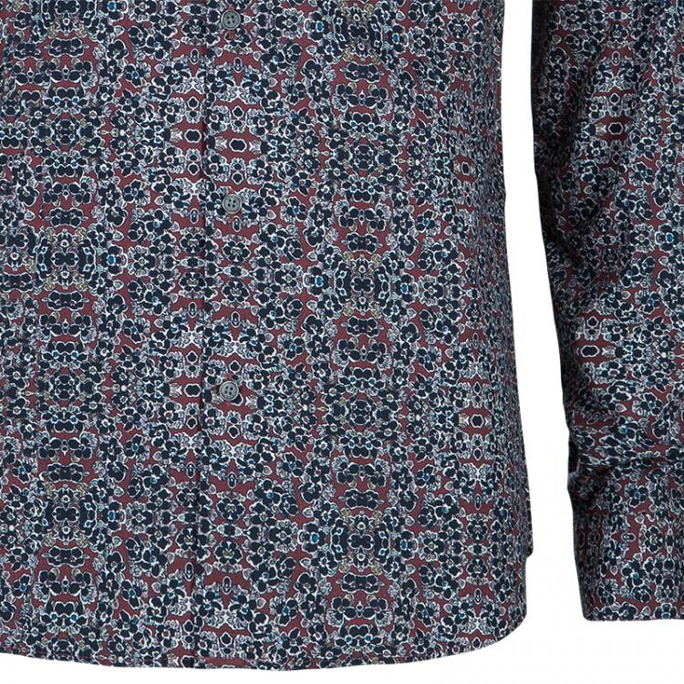Pre Owned Kenzo Men's Floral Print Shirt M