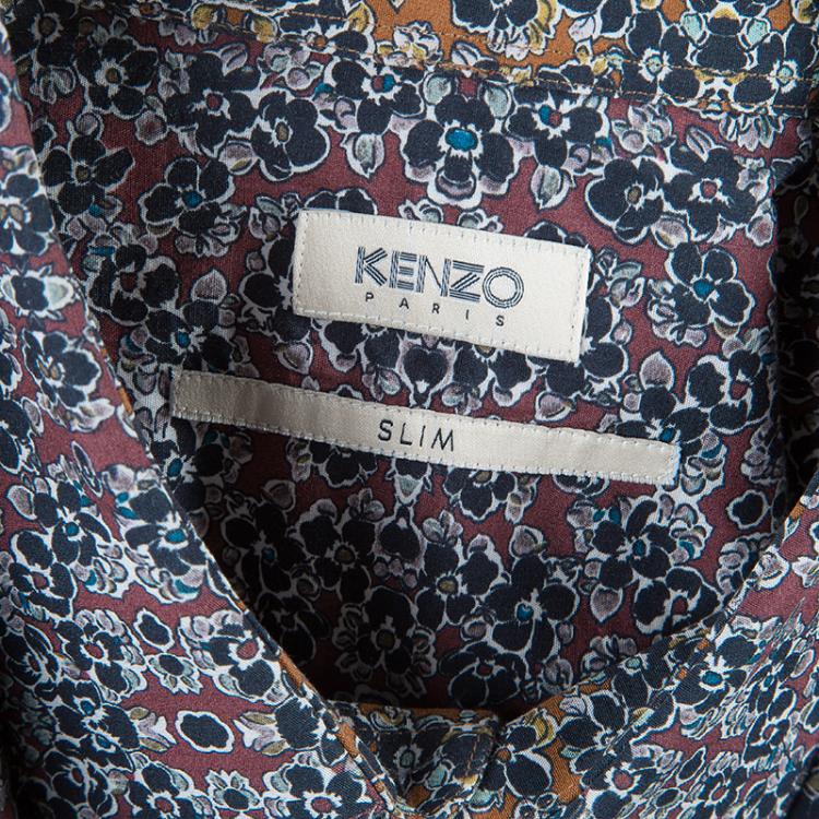 Pre Owned Kenzo Men's Floral Print Shirt M