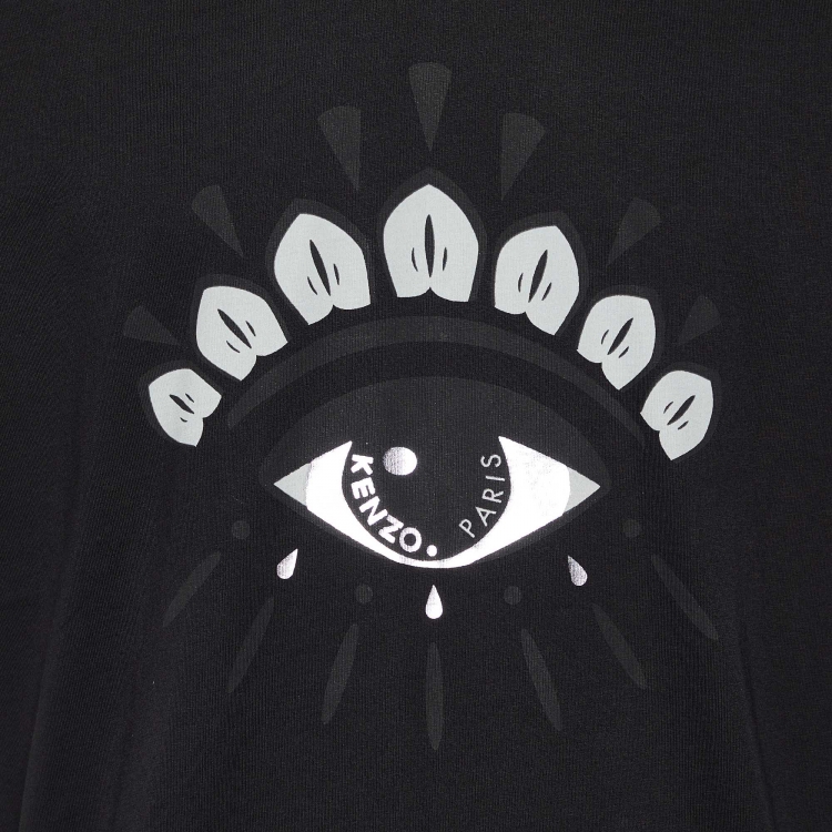 Pre Owned Kenzo Black Eye Printed Cotton Knit T-shirt XL