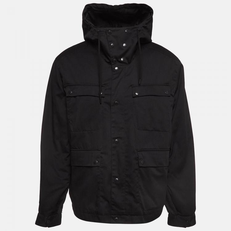 مملوكة مسبقًا Kenzo Black Gabardine Hooded Jacket XL