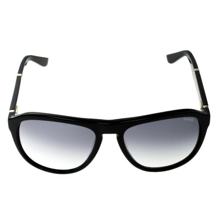 Pre Owned Korloff Black/Grey Gradient KOR2017 Wayfarer Sunglasses