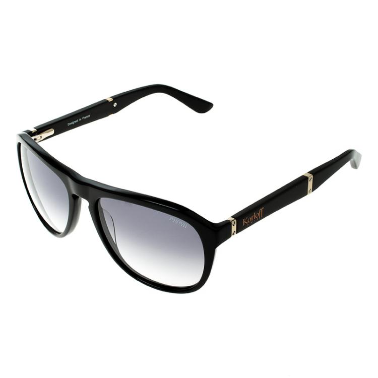 Pre Owned Korloff Black/Grey Gradient KOR2017 Wayfarer Sunglasses