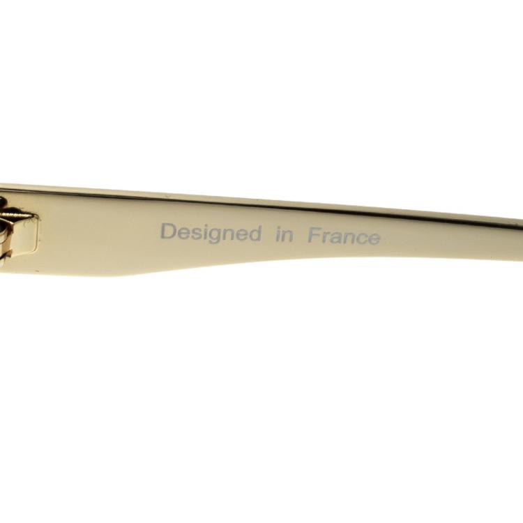 Pre Owned Korloff Black/Gold Aviator Sunglasses