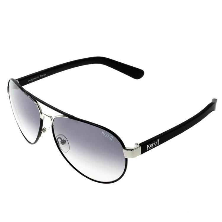 Pre Owned Korloff Black/Black Gradient KOR2036 Aviator Sunglasses