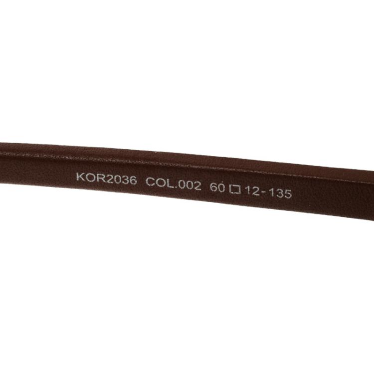 Pre Owned Korloff Brown/Gold KOR2036 Aviator Sunglasses