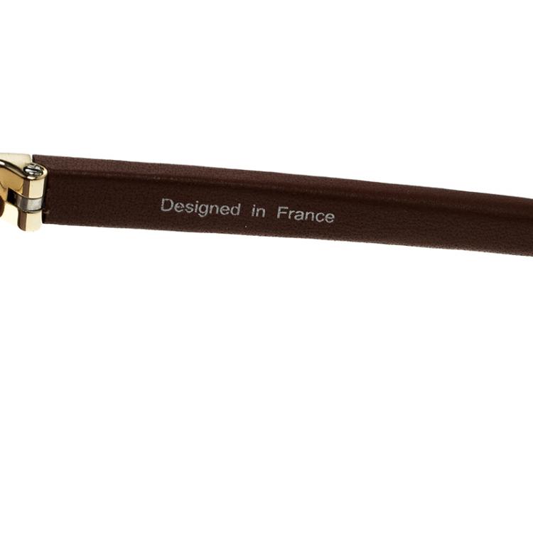 Pre Owned Korloff Brown/Gold KOR2036 Aviator Sunglasses