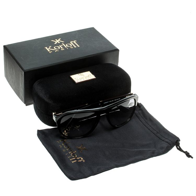 Pre Owned Korloff Black/Grey Gradient KOR2017 Wayfarer Sunglasses
