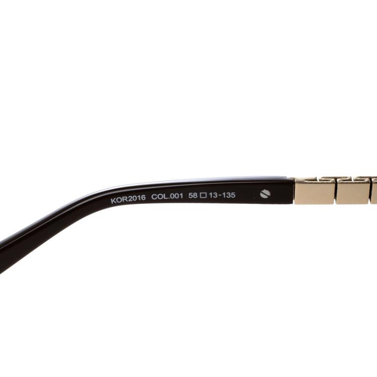 Pre Owned Korloff Gold/Black KOR2016 Aviator Sunglasses