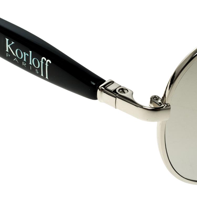 Pre Owned Korloff Silver/Silver Mirrored KOR2021Aviator Sunglasses