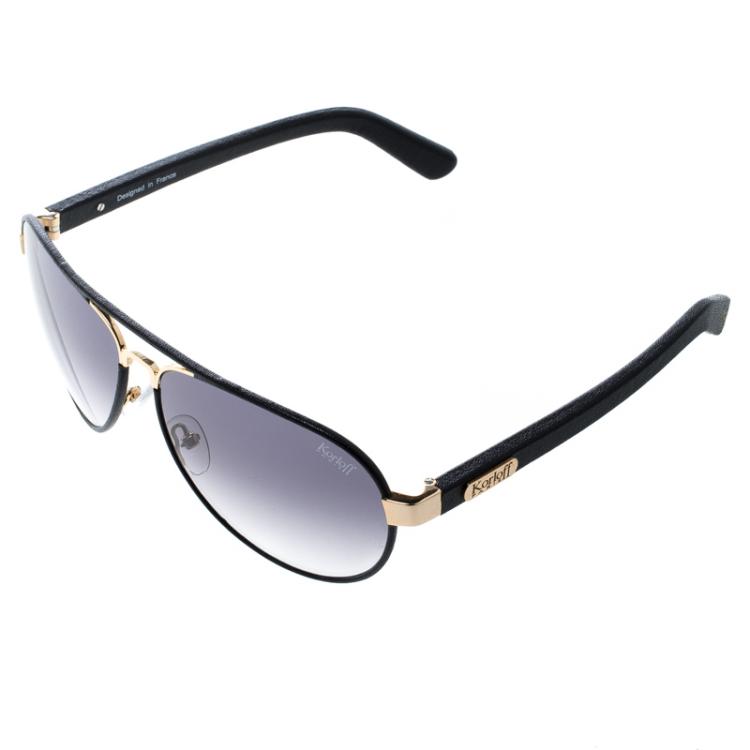 Pre Owned Korloff Black Gradient KOR2036 Aviator Sunglasses