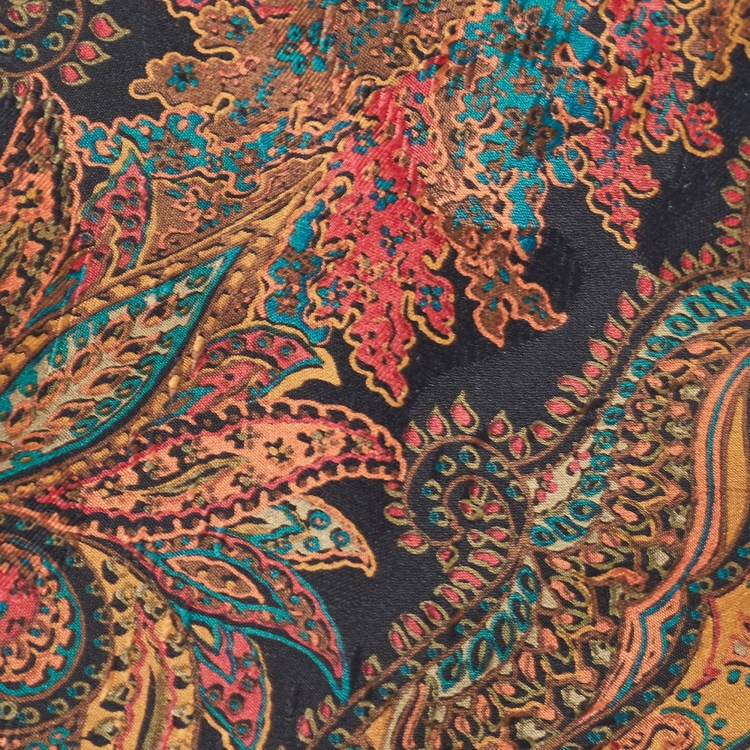 Pre Owned Lanvin Multicolor Paisley Print Satin Silk Traditional Tie