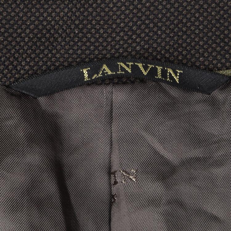 Pre Owned Lanvin Super 120 Brown Wool Regular Fit Blazer 6XL