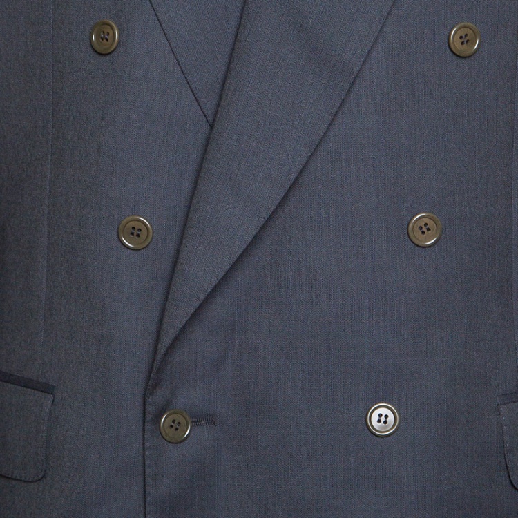 Pre Owned Lanvin Grey Wool Double Breasted Tailored Suit XL