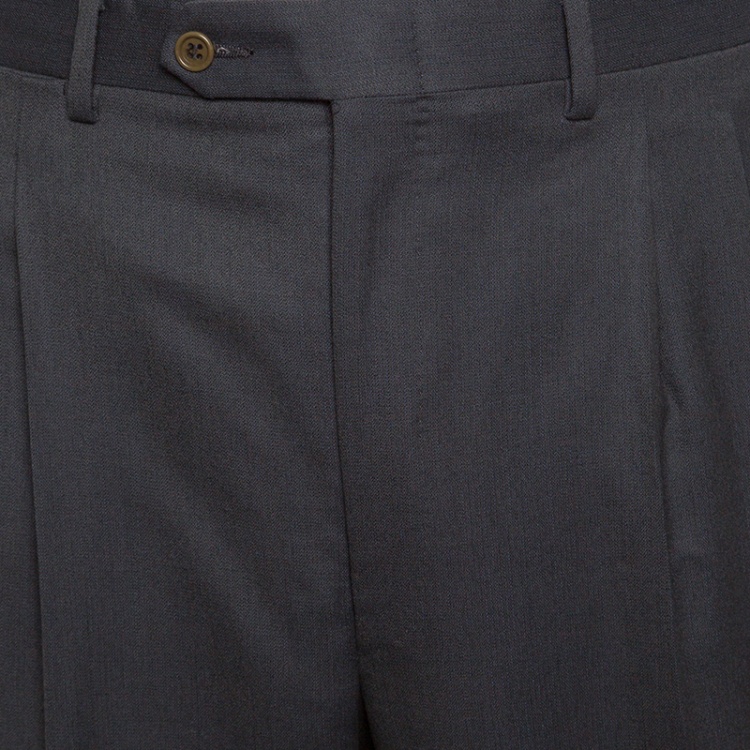 Pre Owned Lanvin Grey Wool Double Breasted Tailored Suit XL