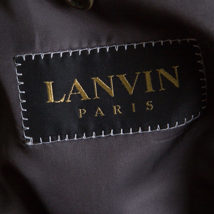 Pre Owned Lanvin Grey Wool Double Breasted Tailored Suit XL