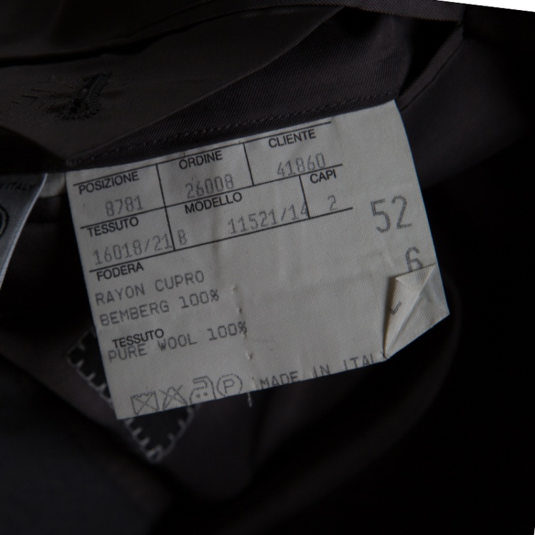 Pre Owned Lanvin Grey Wool Double Breasted Tailored Suit XL