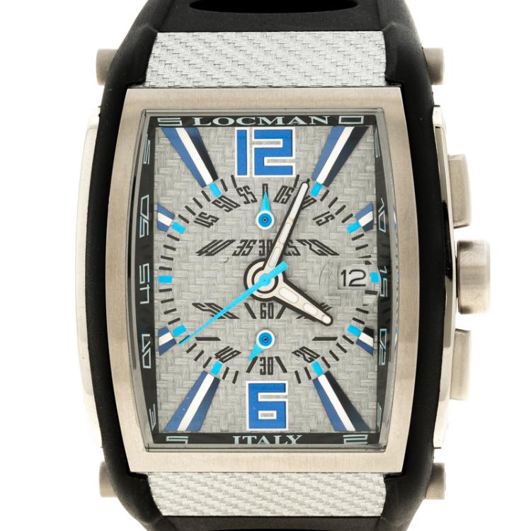 Pre Owned Locman Grey Titanium and Stainless Steel Tremilla N.L7520 Men's Wristwatch 41MM
