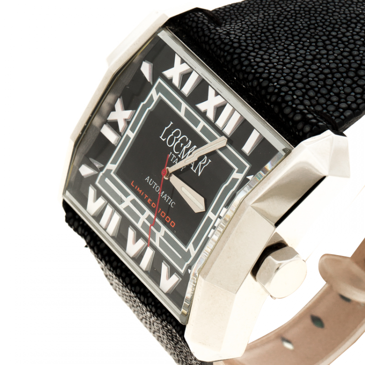 مملوكة مسبقًا Locman Black Stainless Steel Limited Edition Otto N.00613 Men's Wristwatch 51MM
