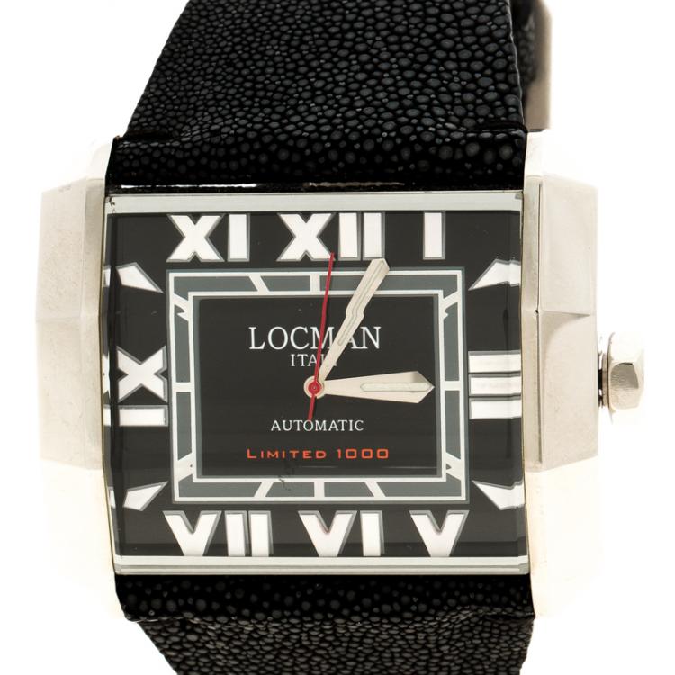 مملوكة مسبقًا Locman Black Stainless Steel Limited Edition Otto N.00613 Men's Wristwatch 51MM