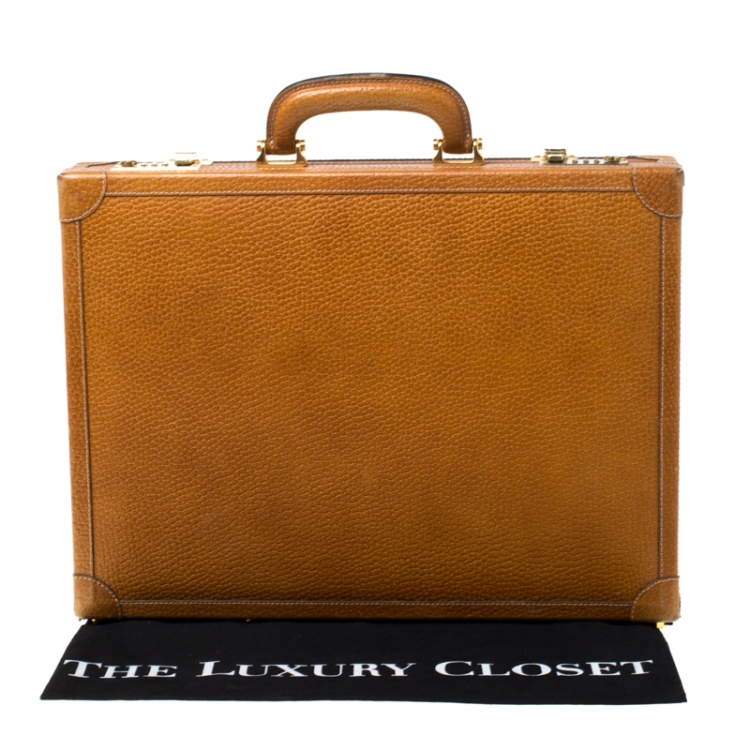Pre Owned Loewe Tan Leather Briefcase 