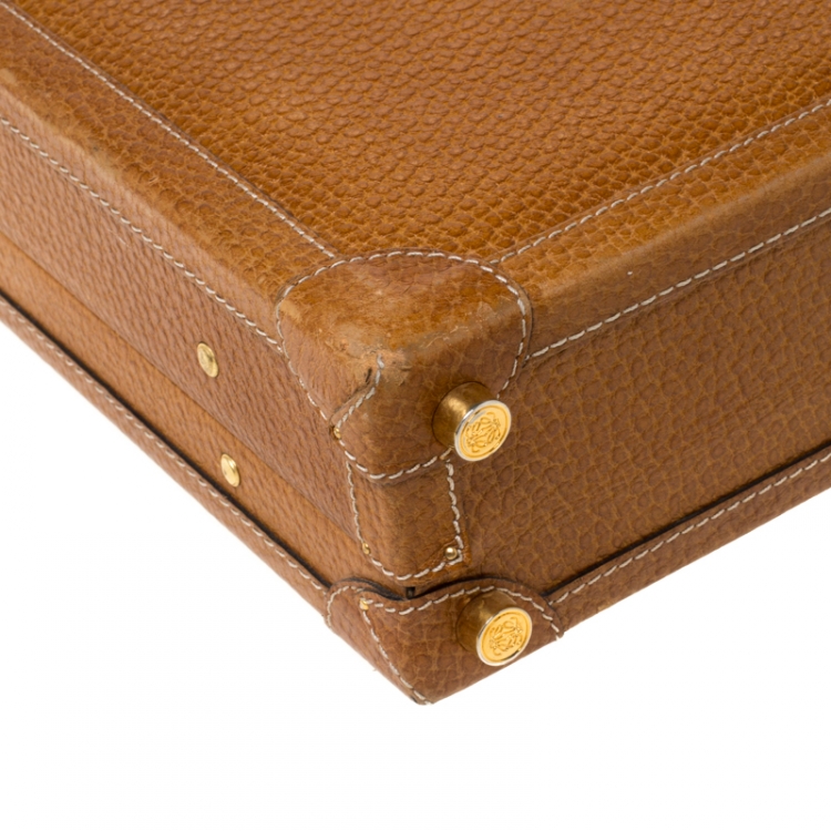 Pre Owned Loewe Tan Leather Briefcase 